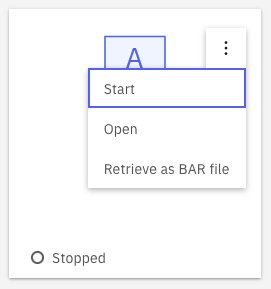 You can now choose Start in the dropdown for a stopped application